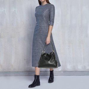 COACH Black Leather Edie Shoulder Bag